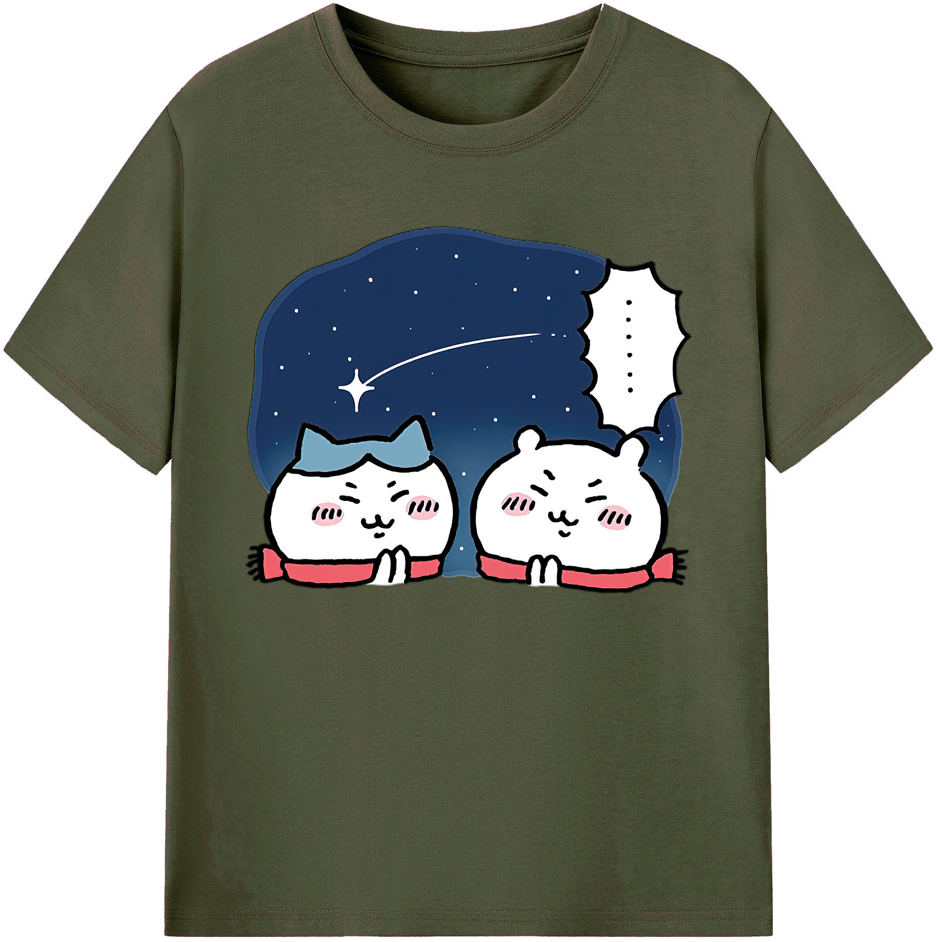（画像用） ちいかわ ハチワレ Chii-kawa hachiware 綿100％ メンズ半袖Tシャツ｜肌触りやわらか＆通気性
